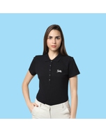 VeroModa Plain Polo Women's T-Shirt- Black